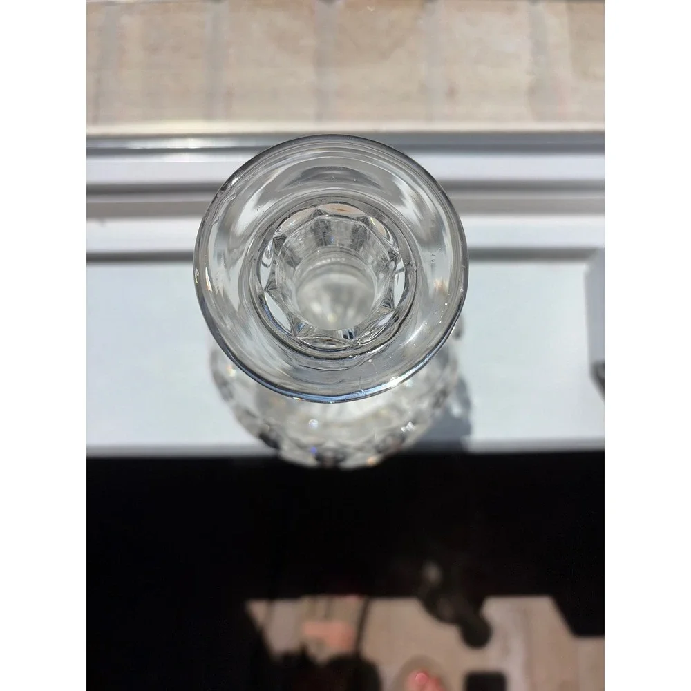VTG Stuart Crystal Round Decanter with Stopper Diamond Cut Glass